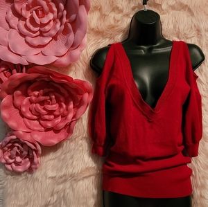 Red sweater blouse